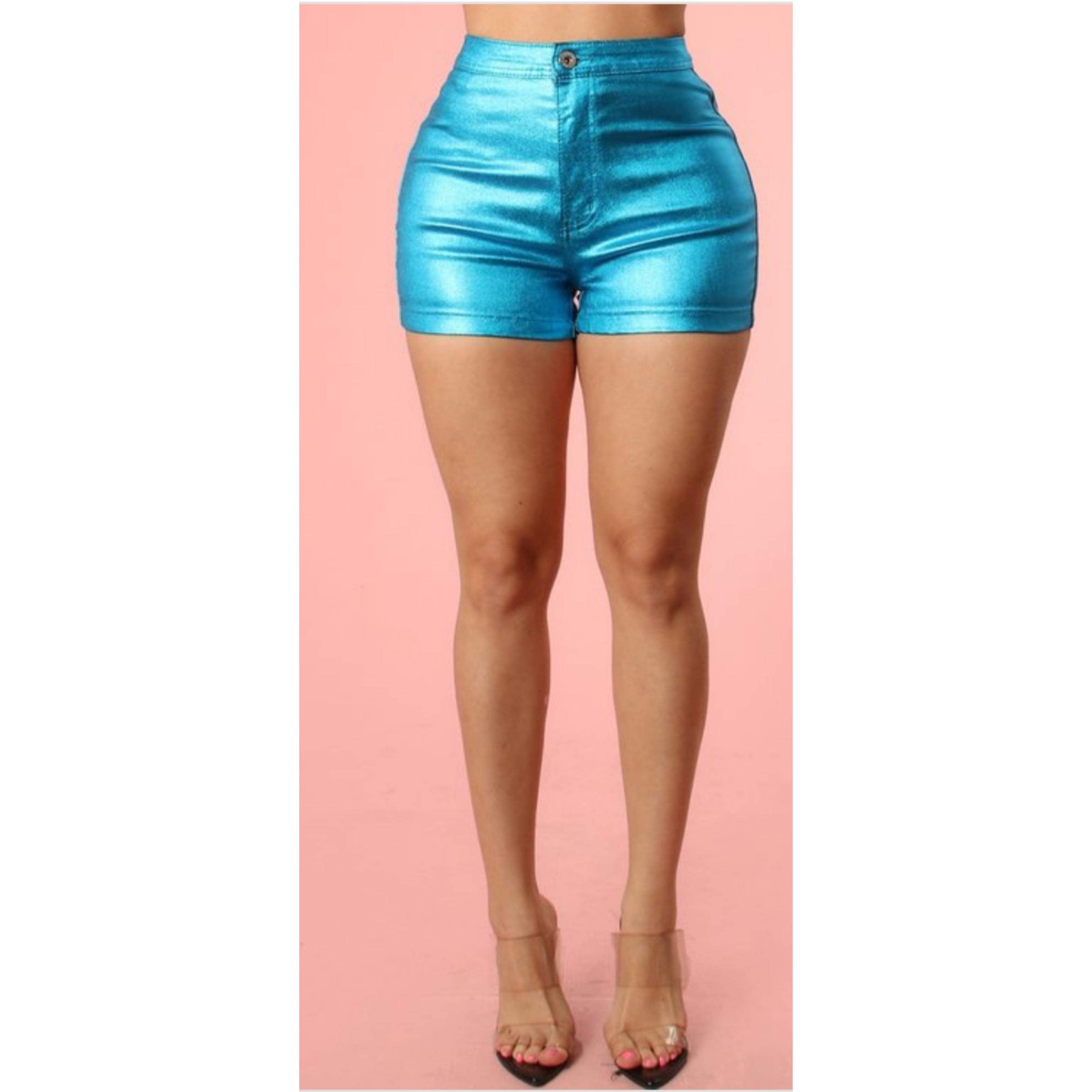 High Waist Iridescent Shorts – Purple Glass Boutique