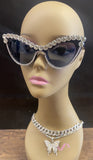 Oversized Cat Eye Diamond Studded Sunglasses